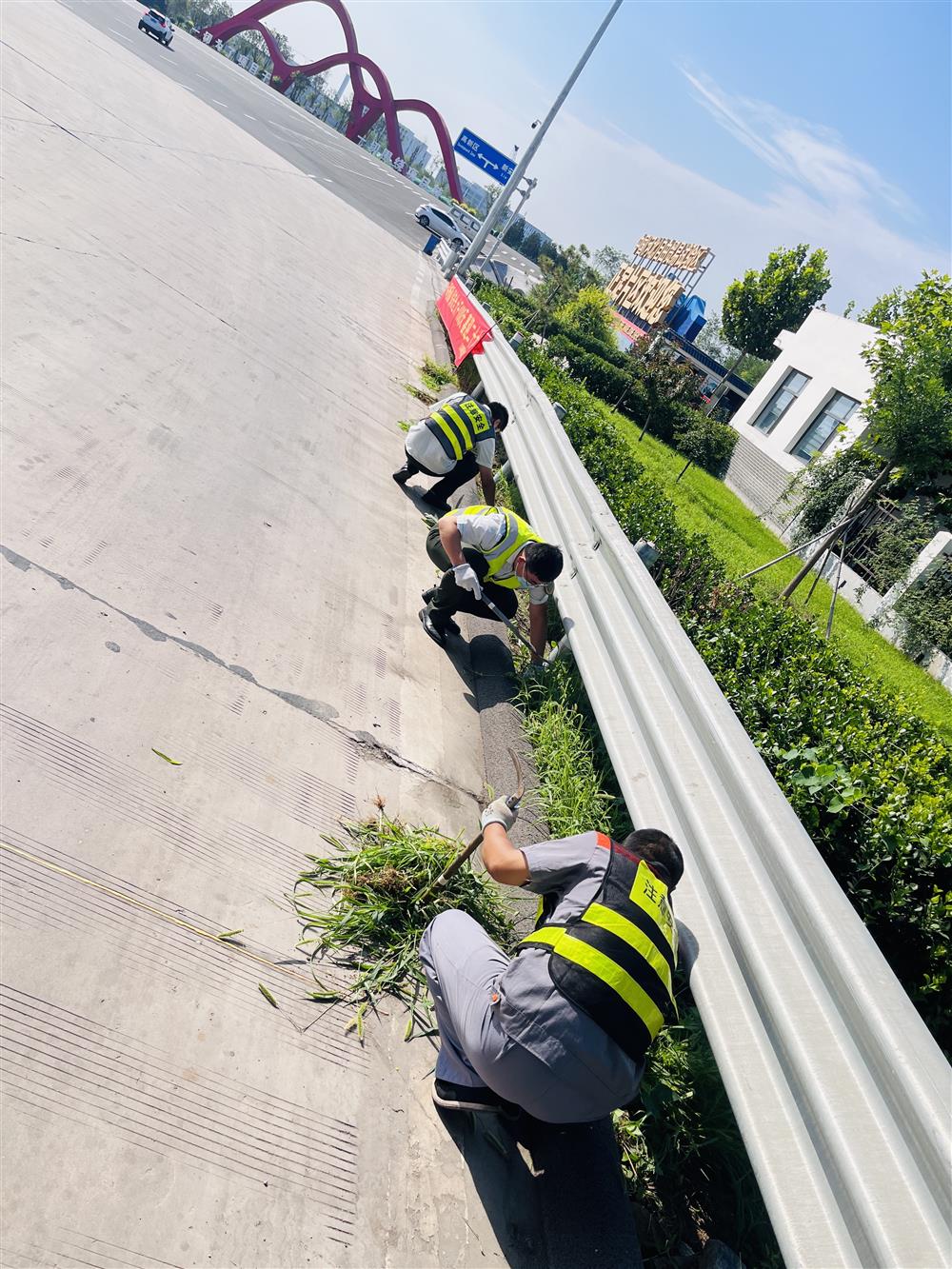 边区拔草 美化环境